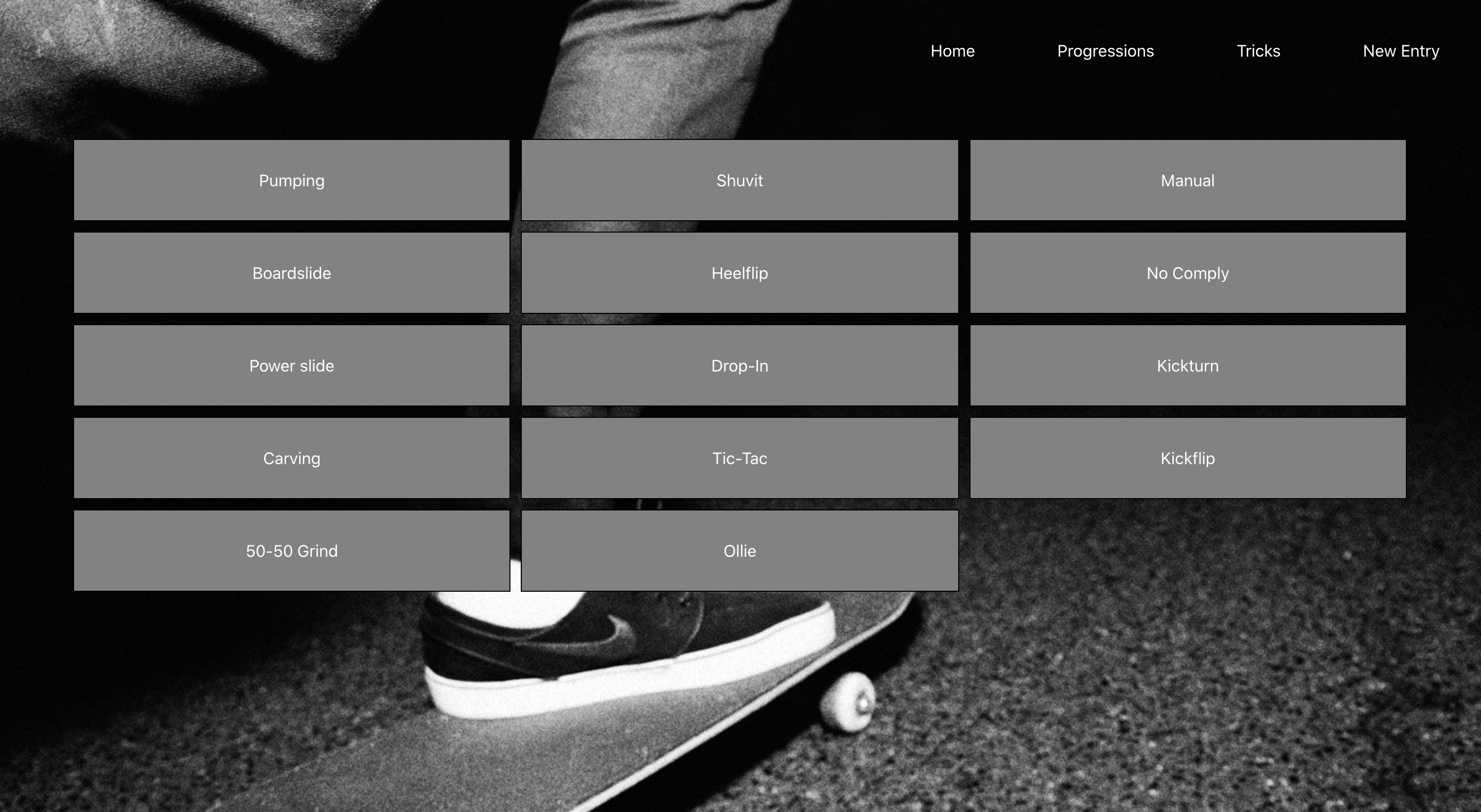 Progression webpage screenshot